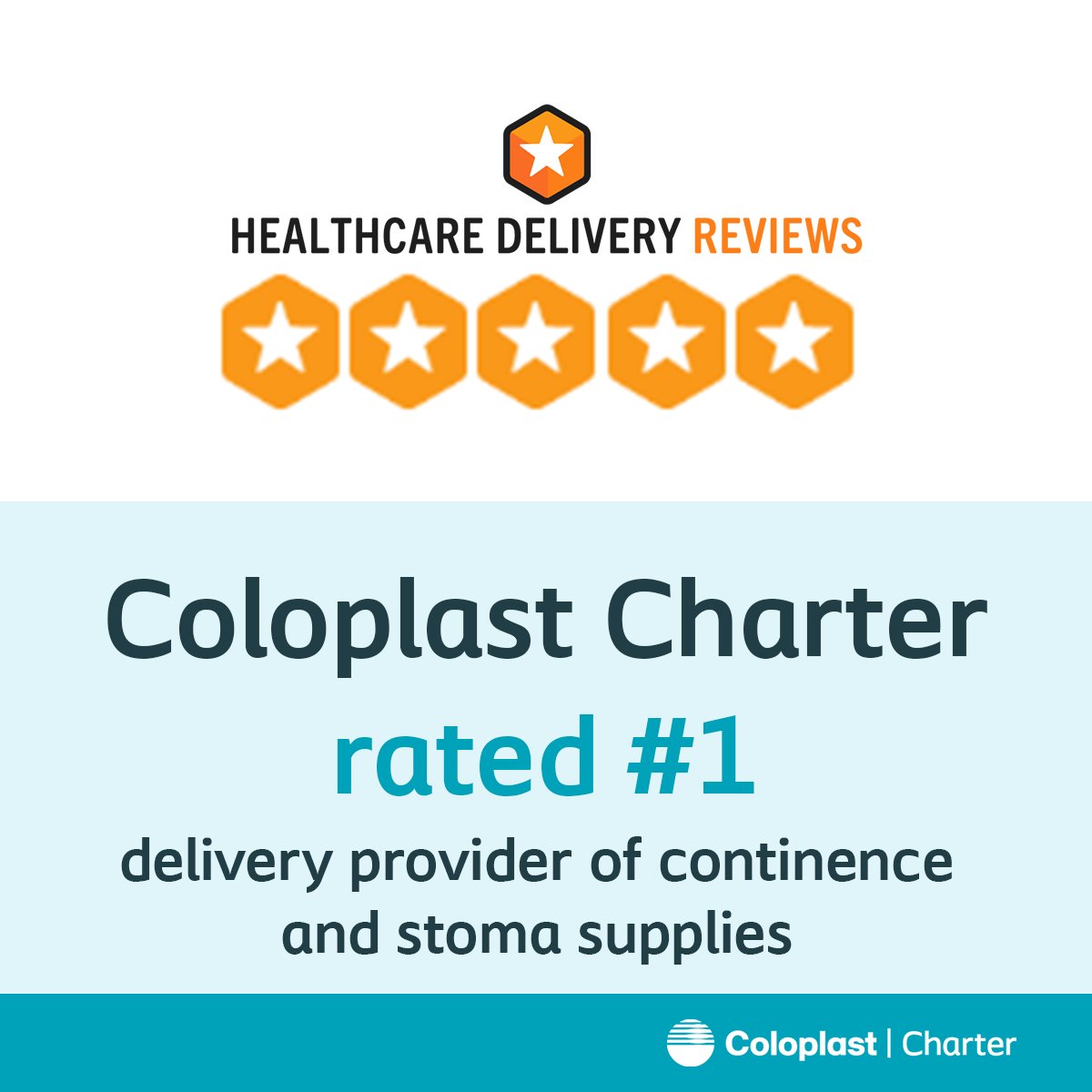 It’s official! Coloplast Charter is rated #1 on Healthcare Delivery Reviews for our reliable and hassle-free service. 
Find out more: bit.ly/3UKYGmf
#MakingLifeEasier #ColoplastCharter #StomaCare #ContinenceCare