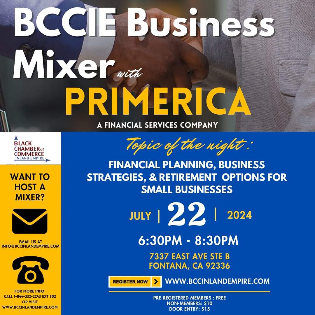 BrotaProduction's tweet photo. Have you Register? 
Black Chamber of Commerce IE business networking mixer.
Monday, July 22, 2024
Register on the link below or https://t.co/2yo1VsKOcQ 
https://t.co/KHvfxan1MQ
@followers #BCCIE #Bccinlandempire #Networking #businessgrowth https://t.co/B8P2mpysLG