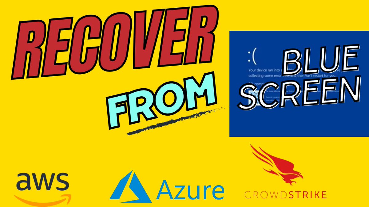TechPrimers's tweet image. Strike! | How to recover your Windows from Blue Screen of death? | Step by Step | AWS and Azure
#CrowdStrike #FalconAgent #BlueScreen youtu.be/FlUv-G50xbc