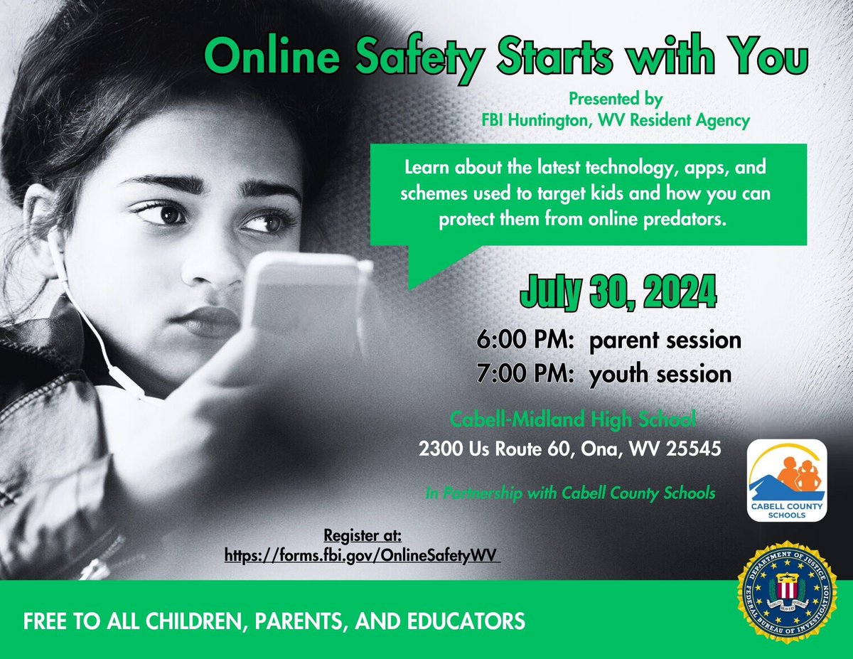 Please register at:  forms.fbi.gov/OnlineSafetyWV