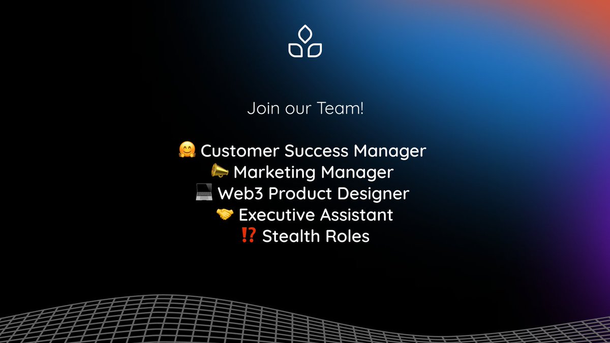 thriveprotocol's tweet photo. Join our Team. 🌱 We can’t do this without you!

Open positions include:

🤗 Customer Success Manager  
📣 Marketing Manager  
💻 Web3 Product Designer  
🤝 Executive Assistant to the Founder
⁉️ Stealth Roles

Our mission is to maximize value creation for all people and communities. 

And we need YOU by our side to make it possible. 

At Thrive, we help top crypto communities identify, validate, and reward value at scale, so they can fund and build more efficiently.

The result? A more vibrant, effective, resilient web3 ecosystem, leading to a better, fairer, more lucrative world 🌍 for all.

If you care deeply for the future of crypto and humanity, we’d love for you to have a role in that. 

DM us and share a bit about you, your skills, and your 💚 or apply here ⤵️

https://t.co/6vBZHnumKO
