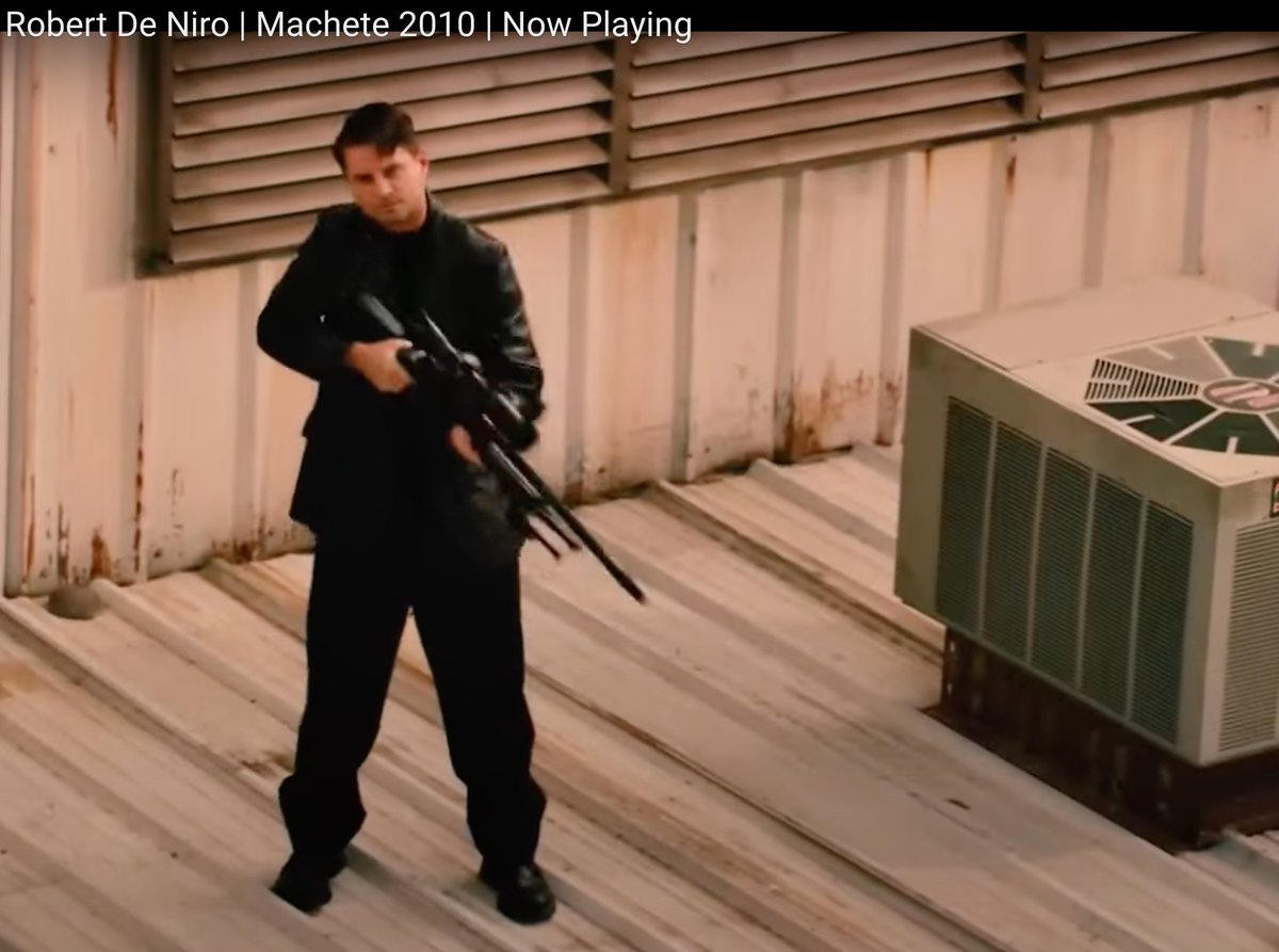 Coyotl2021's tweet photo. Machete (2010) cont.
5b) double crossing alternate assassin is on a
SLIGHTLY #SLOPING CORRUGATED TIN ROOF
just like police snipers and Crooks IRL
And just like IRL, snipers are looking at each other https://t.co/04HDrp8JUc