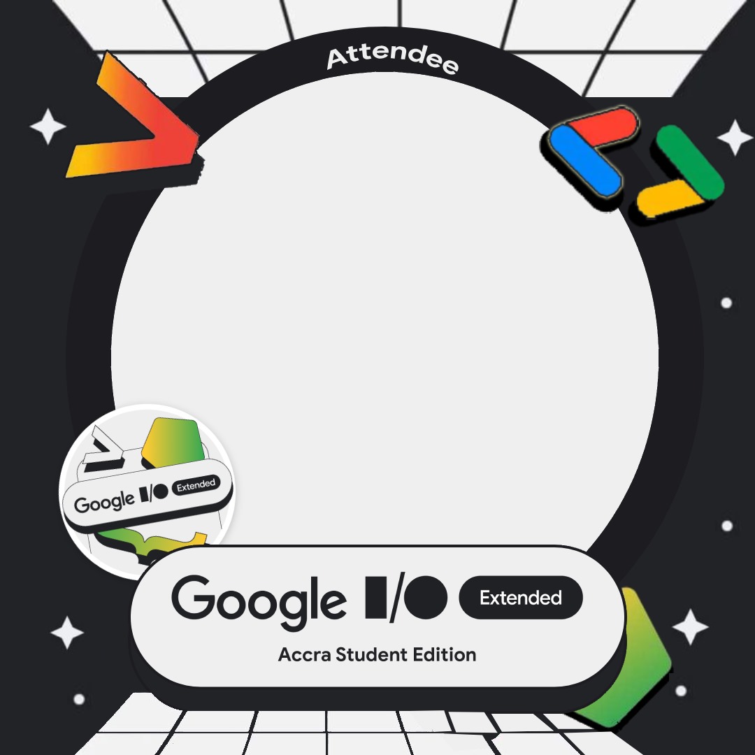 GdscAtu's tweet photo. Announcing Google I/O Extended Accra - Student Edition! Join for insightful talks & networking. Support by adding our frame! https://t.co/jAFWt6yQUd #GoogleIOExtended #IOExtendedAccra #TechCommunity #Innovation https://t.co/KL19rrkTm5