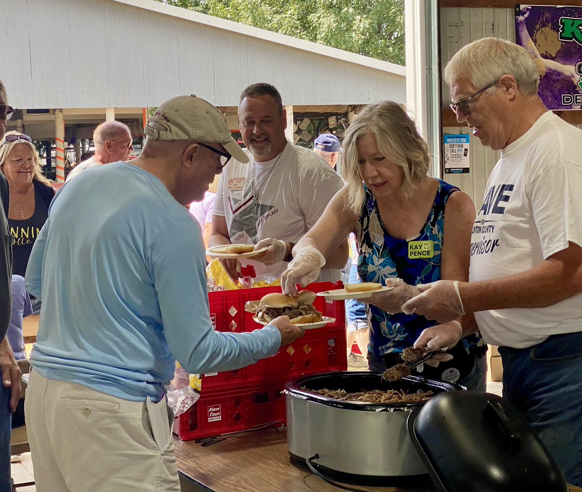 Beautiful day to serve beef sandwiches at the Clinton County Fair!!!