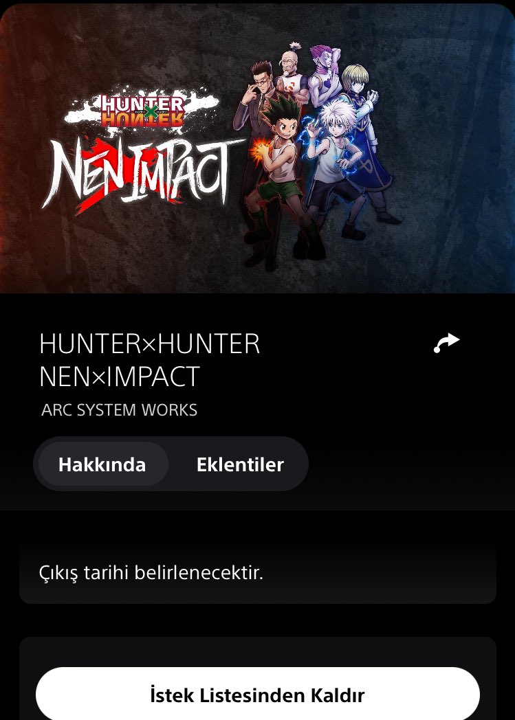 HUNTERxHUNTER NENxIMPACT, PS Store ve Steam’de sayfası açıldı! İstek listenize ekleyebilirsiniz.
