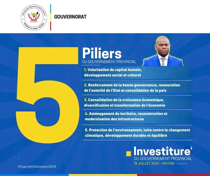 Kongo Central : Le gouverneur de province <a href="/GraceBilolo/">Grâce masuangi bilolo</a> vient de présenter les 5 piliers de son programme.