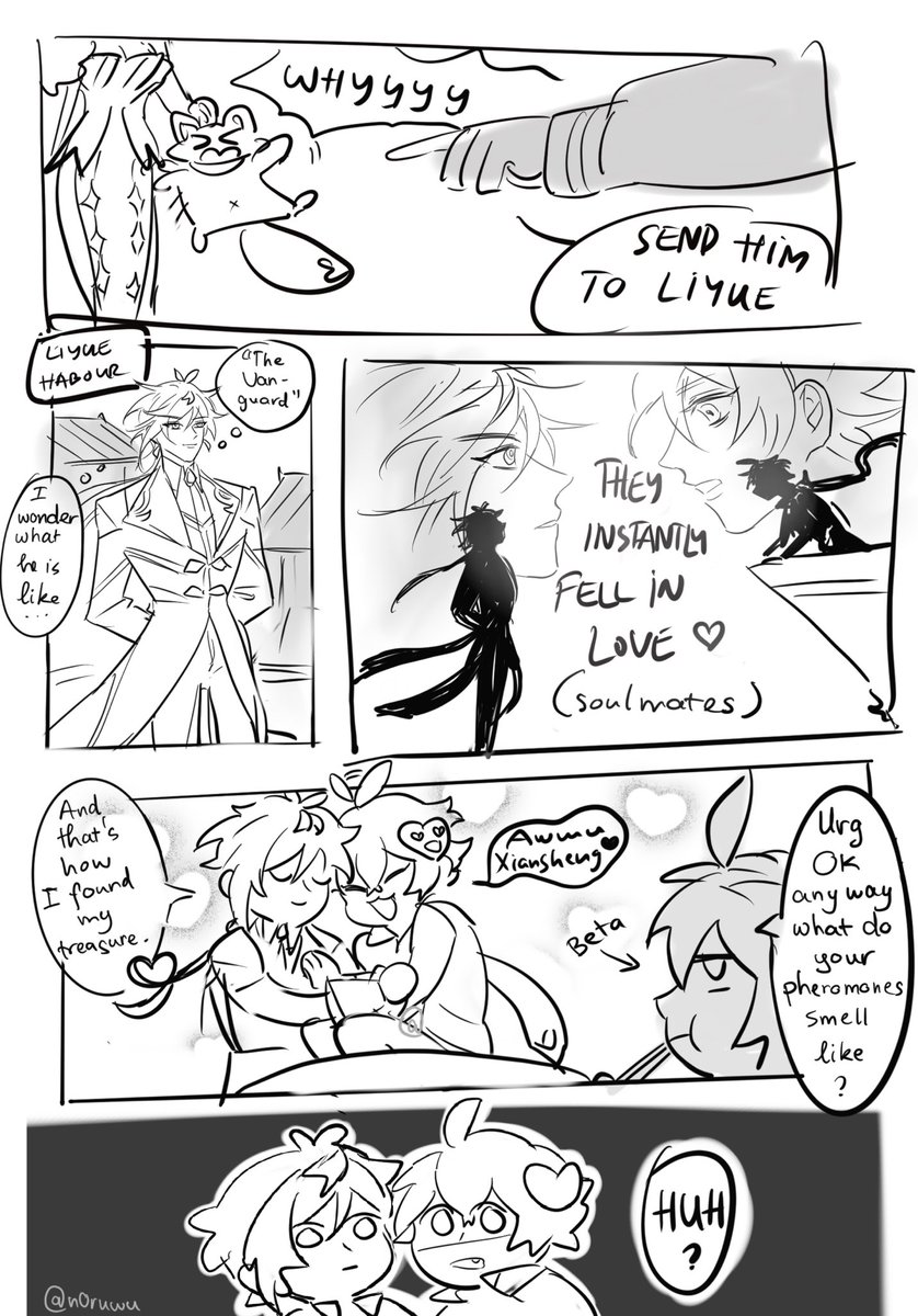 n0ruwu's tweet photo. Happy birthday Childe! Have this abo comic I made for u 🥳🥳 #ZhongChi https://t.co/MUke63y2UV
