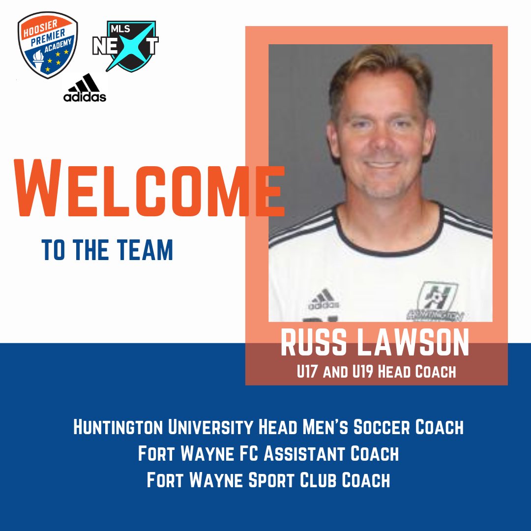 HoosierPremier's tweet photo. We’re excited to announce Russ Lawson as our U17 and U19 Head Coach.

Welcome Russ! https://t.co/ASjqKaHSzZ