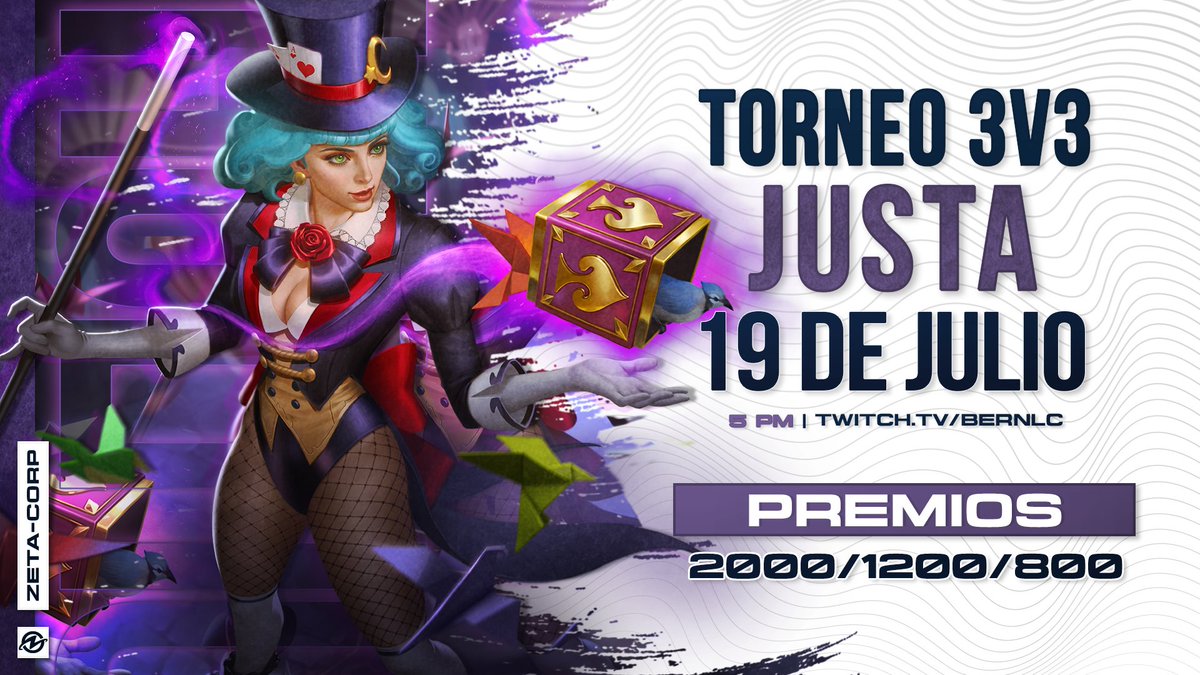 HOY HAY TORNEO JUSTA 3V3, inscribirte en Equipo o en SoloQ donde te buscamos compañero de equipo.

SE JUEGA ESTE SÁBADO 15 DE JUNIO
⚡ | 5pm 🇲🇽 - 6pm 🇵🇪 - 8pm 🇦🇷

INSCRIPCIÓN GRATIS EN DISCORD
⚡ | discord.gg/wTTV5JQUrW