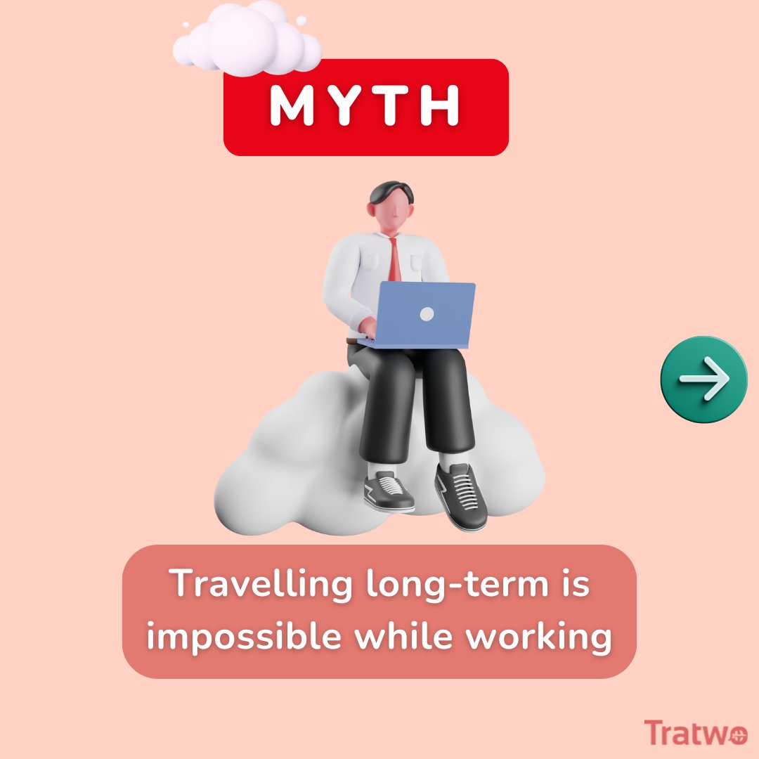 GoTratwo's tweet photo. Myth vs Fact:
Myth- Longer travel is impossible while working.
Fact- Remote work + flexible schedules make it possible!
Work and explore the world!
.
.
.
#travelwhileworking #remotework #digitalnomadlife #WorkLifeBalance #workfromanywhere #travelandwork #nomadlife #traveldreams https://t.co/fWDUG9dwOY