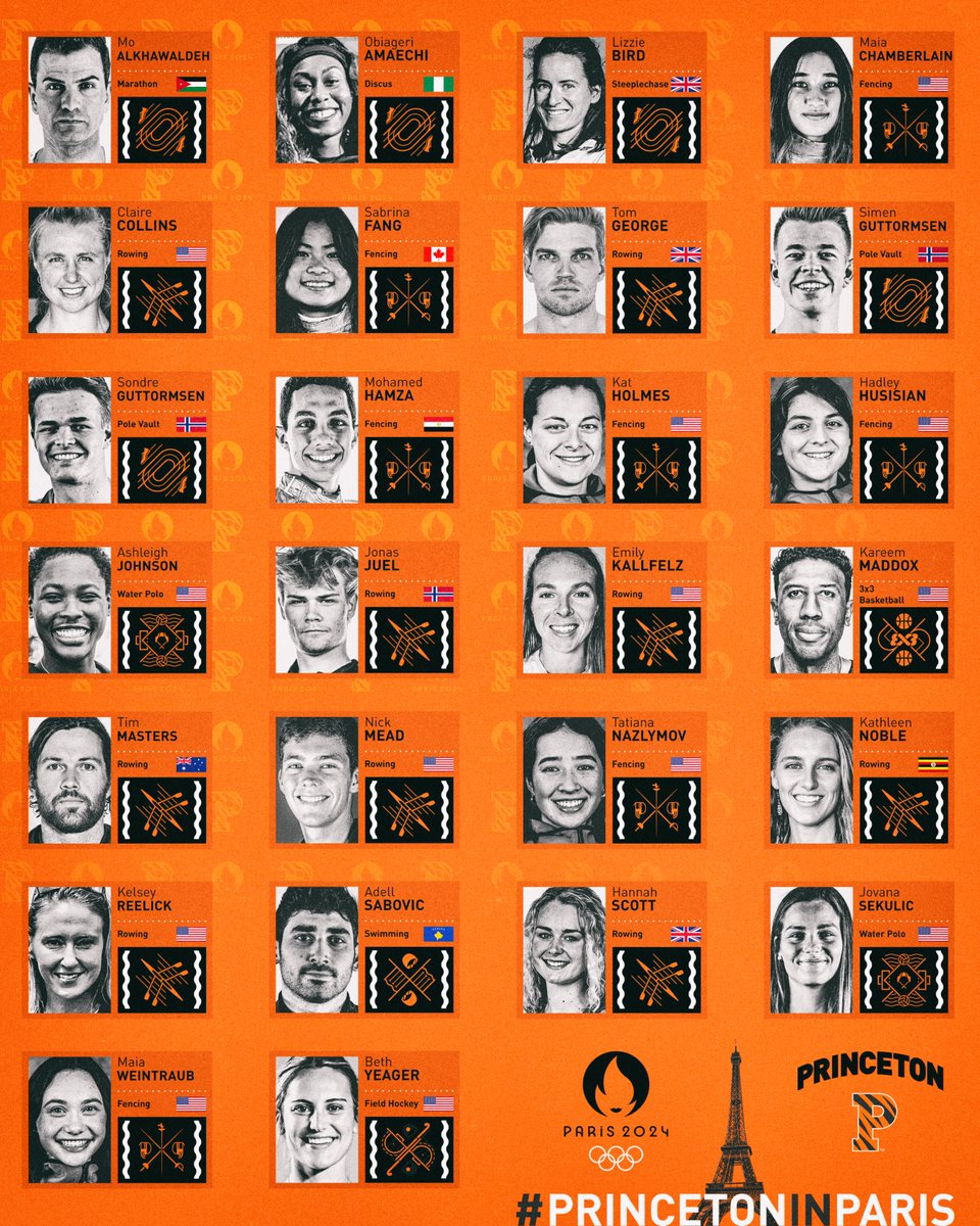 Princeton Is Bringing The Party To Paris!

2⃣6⃣ Olympians

1⃣0⃣ Countries Represented

7⃣ Athletic Disciplines

6⃣ Current Tiger Student-Athletes

🏅:  goprincetontigers.com/paris

#PrincetonInParis