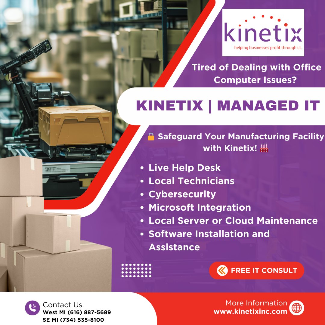 ATTENTION MICHIGAN MANUFACTURING FACILITIES!

For more information visit kinetixinc.com