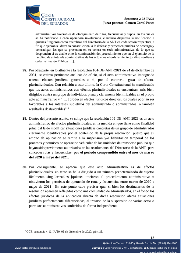 FernandoARojasY's tweet photo. Las autoridades suelen creer que una actuación puede ser diversa a su esencia si modifican su título. La Stn. 2-22-IA/24 de la @CorteConstEcu, diferencia claramente entre acto admini. y acto simple adminis., utilizando  el criterio ordinamentalista (Existe o no innovación en RJ) https://t.co/7k7fv5UdFO