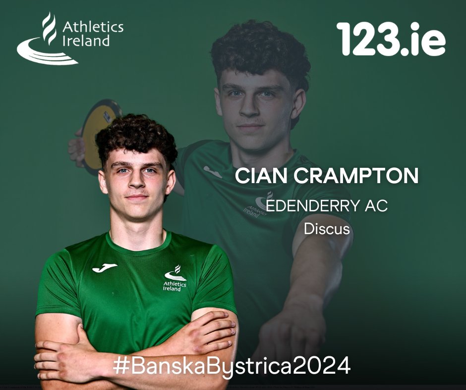 Cathal_Dennehy's tweet photo. First medal for Ireland at the European U-18 Champs as Cian Crampton takes bronze in the discus with an Irish U-18 record of 60.55m.

First ever field event medal for Ireland at the champs. https://t.co/9N1qw8jHkX