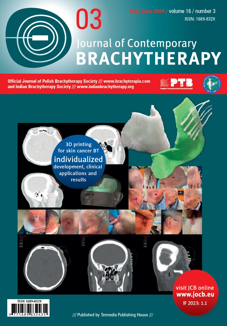 Constantly moving forward, find in #JOCB 3/2024:
termedia.pl/Letter-from-th…
Basic #3D-#printing (#3DP) sciences mastered, time for #skincancer #brachytherapy clinic:
termedia.pl/Individualized…
#Radiomics in #cervicalcancer? Also here:
termedia.pl/Pre-treatment-…