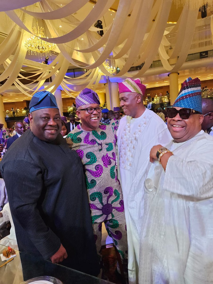 PeterObi's tweet photo. Today in Lagos, I joined family and well-wishers at the funeral service of Late Florence Morenike Saraki, the mother of former Senate President, @bukolasaraki. https://t.co/yRveb7vRdl