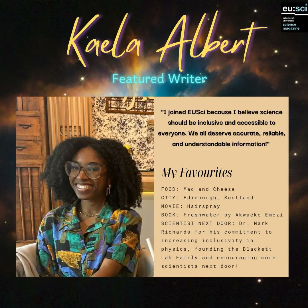 eusci's tweet image. 🌠 Join Kaela Albert on a journey with @blackettlabfam exploring their incredible work in creating a sense of belonging for underrepresented groups and making science accessible to everyone. 🌟🌌

📖Get your copy of #Issue32, read online, or listen to the read-out. 🔗 in bio!