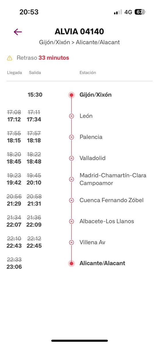 CarolinaDlavega's tweet photo. Lo de @Renfe es flipante. El lunes 15 viajé de Oviedo a Alicante, el tren sufrió 33 minutos de retraso y como indica su compromiso de puntualidad, deberían indemnizarme con el 50%del coste de billete. Me pongo a reclamar en la web y oh!Sorpresa!Según ellos el tren llegó puntual🤬 https://t.co/WFt9wpAkAy