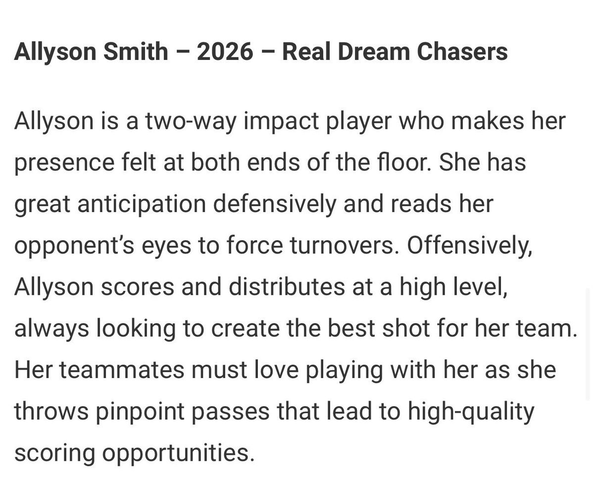 Thank you <a href="/JrAllStarBB/">Jr. All-Star Girls Basketball</a> for this write up! I appreciate it!🔥