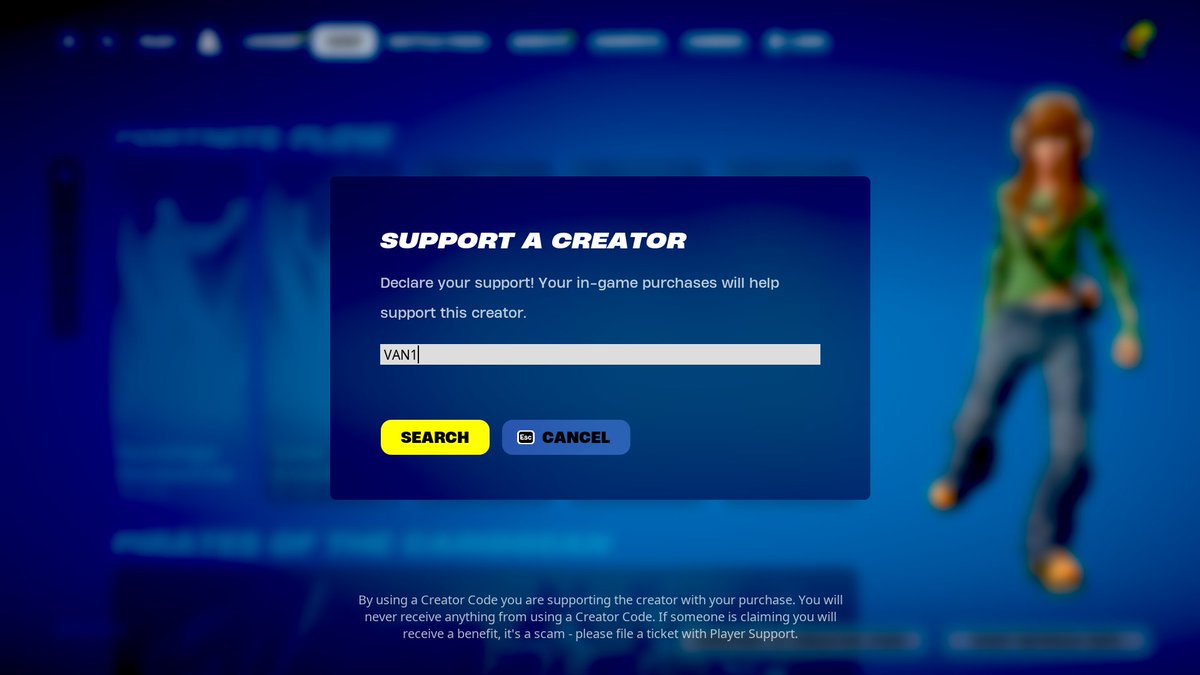 Use my creator code VAN1