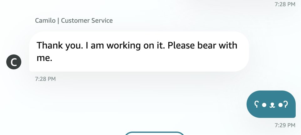 Me to Amazon customer service: