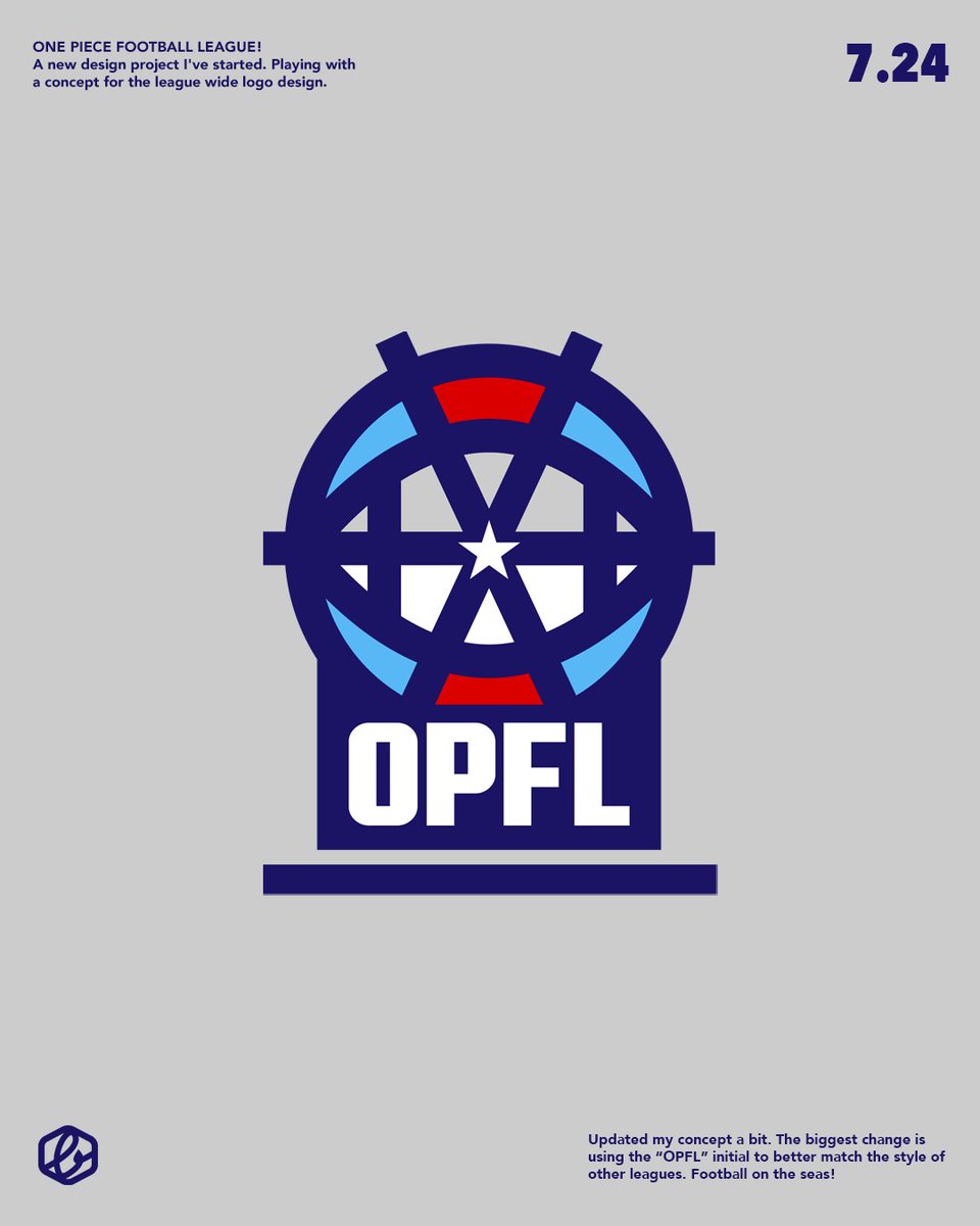 **#ONEPIECE FOOTBALL LEAGUE!**
A new design project I've started. Playing with a concept for the league wide logo. 🏴‍☠️🏈

(ooh I COULD make teams in #CFB25 TeamBuilder couldn't I🤔 ...considering...)
