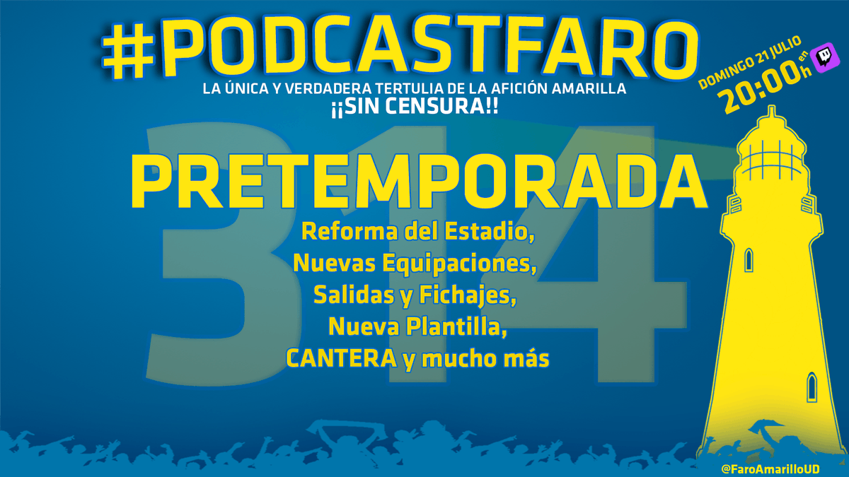 ¡¡BUENAS NOCHES, 𝗙𝗔𝗥𝗢!! 👋

Este domingo, especial 𝙥𝙧𝙚𝙩𝙚𝙢𝙥𝙤𝙧𝙖𝙙𝙖 UD Las Palmas 2024/2025 en la Tertulia de la Afición Amarilla
➡️ La reforma del EGC
➡️ Las equipaciones
➡️ Las salidas y fichajes
➡️ La nueva plantilla
➡️ Cantera
➡️ muchísimo más

¡¡NO FALTES!!🫡