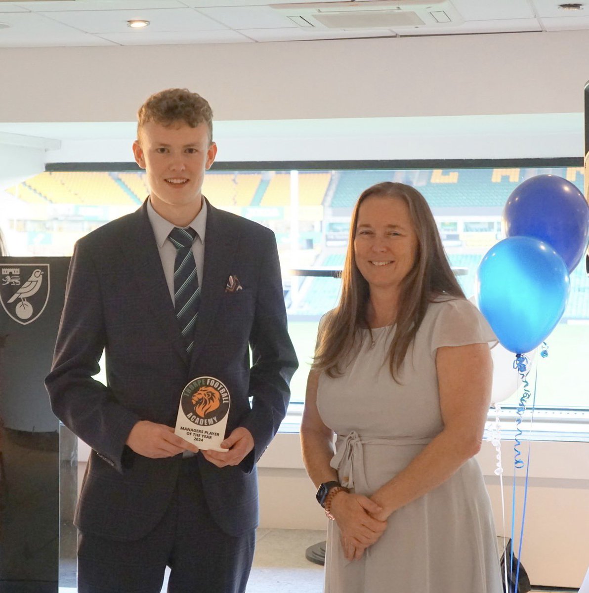 Thorpe_Football's tweet photo. A brilliant night celebrating the successes of our first season at the TSA Sports Awards last night!🏆. 

A huge congratulations to our first Player of the Year Joe. Finishing with a great goal scoring record and an invaluable part of this years team ⚽️@Thorpe_PE https://t.co/mO7fo0Zyml