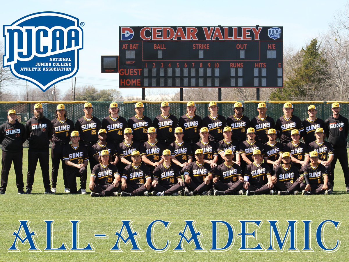 CedarValleySuns's tweet photo. Baseball Second Among @NJCAA DIII All-Academic Teams, 21 Suns Collect Honors

📰 https://t.co/rHC0hLXAK2

#AllAcademic | #SunsUp https://t.co/16fAtyus2Q