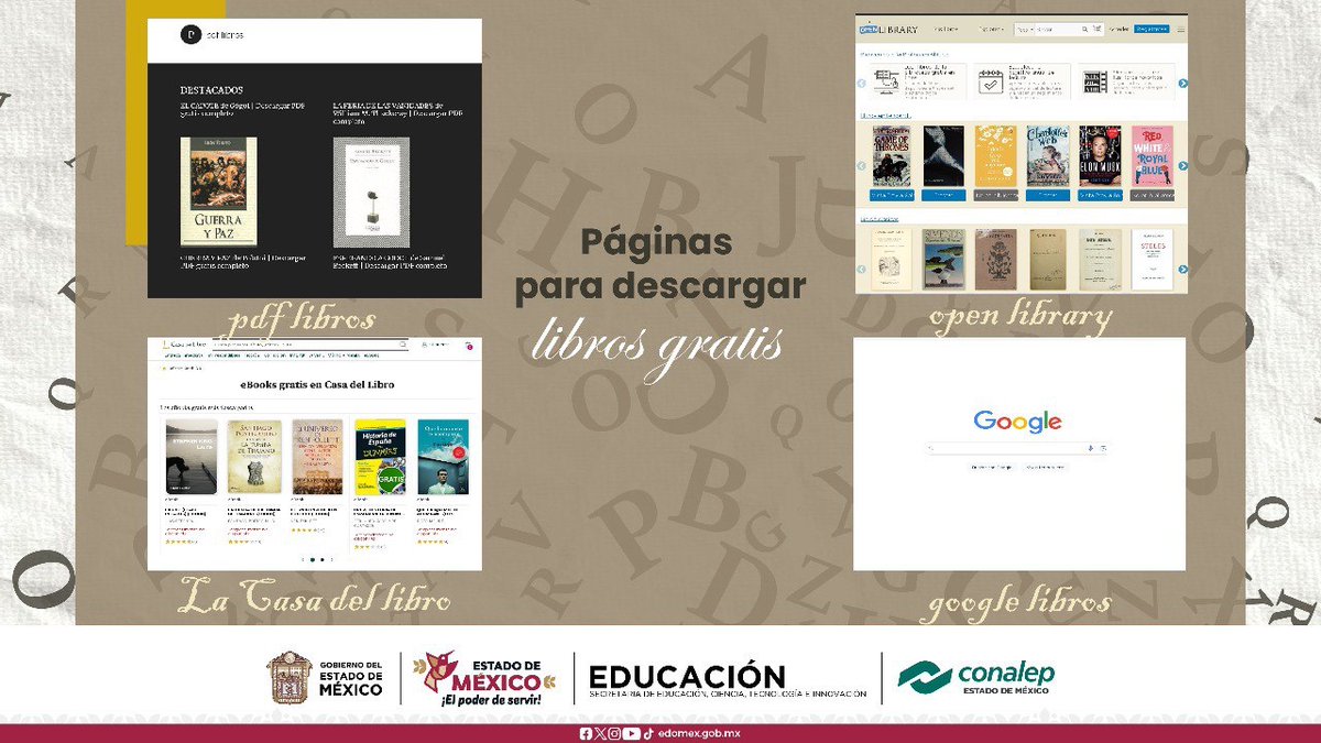 Conalep_Edomex's tweet photo. 📚✨ ¡Descubre el maravilloso mundo de la lectura sin gastar un centavo! 🌐📖
Te compartimos nuestros sitios favoritos de libros gratuitos en línea. 📲📚 #LeeGratis #LibrosParaTodxs

#25AñosApasionadamente 
#ApasionadamenteCONALEP 
#OrgullosamenteCONALEP 
#ElPoderDeServir https://t.co/EThFFnlzWb