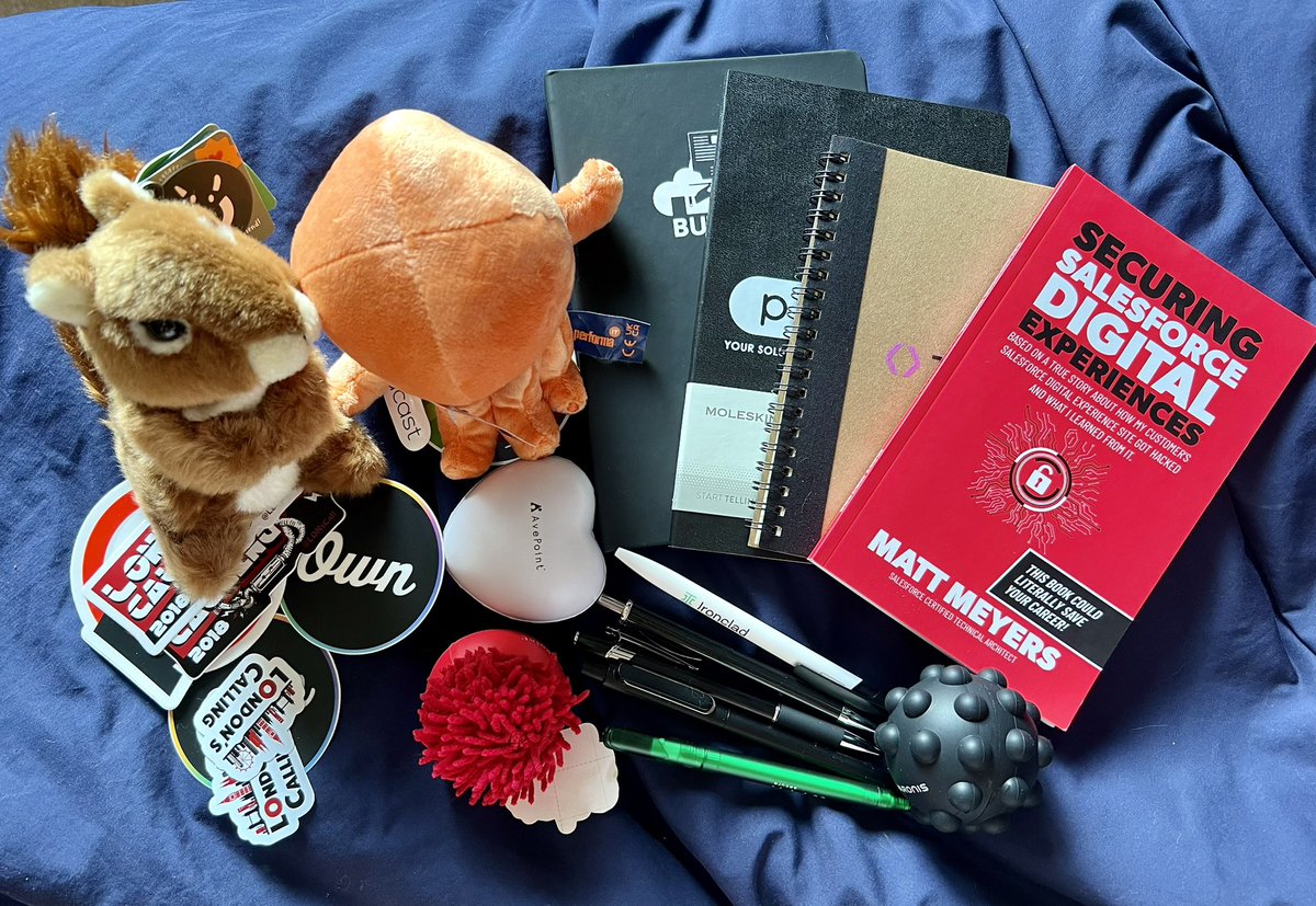 Long, hot, insightful and inspiring day the  London Calling event. Great to meet so many new and old faces, catching up and learning lots of new solutions and ideas. Of course it wouldn’t be a Salesforce event without a collection of swag. 😂😊😍 #LDNsCall #LC24