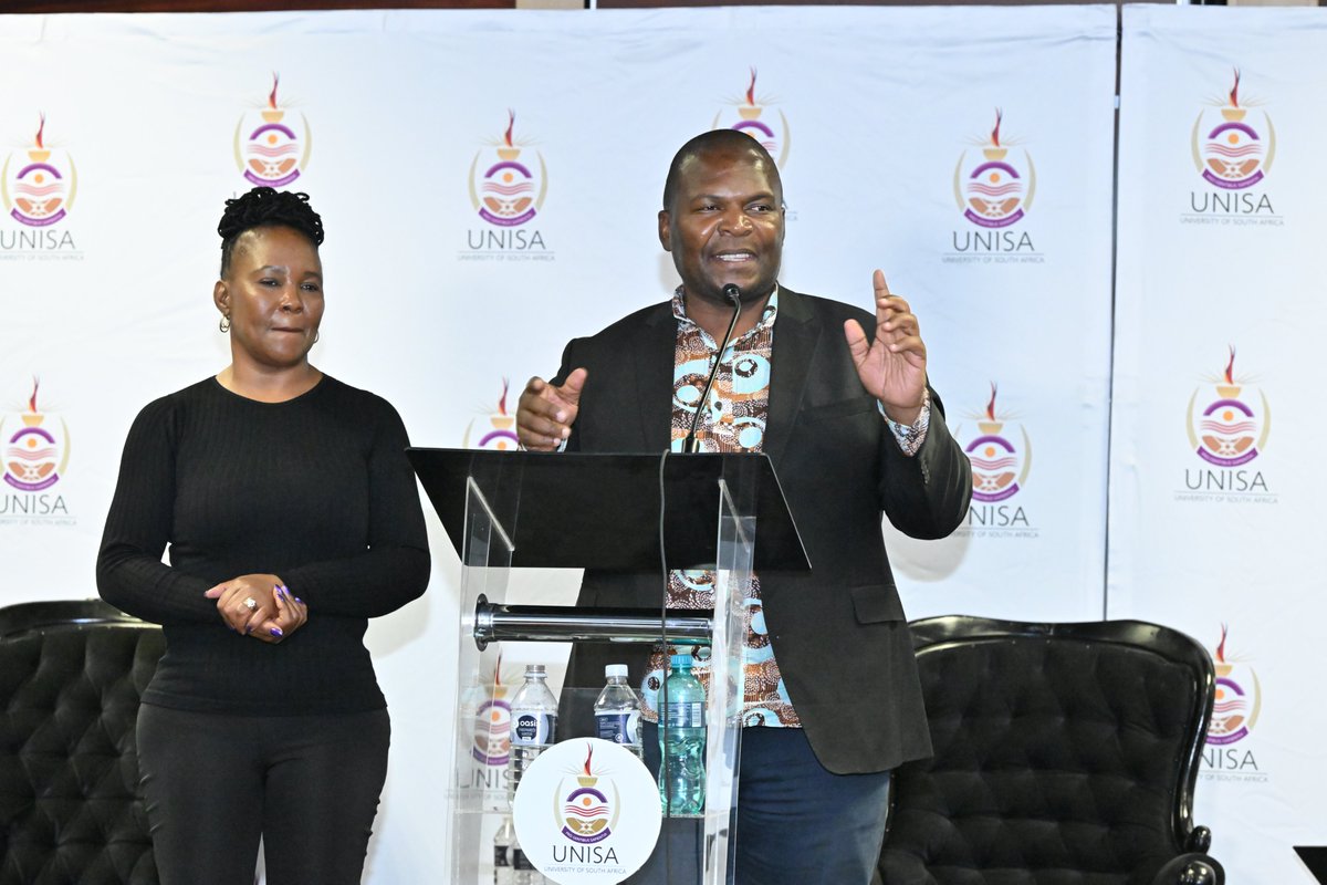 unisa's tweet photo. Prof Tebogo David wa Maahlamela mentioned that Dr. OK Matsepe expresses his admiration for “Modimo le badimo” without fear of contradiction, as if to suggest that what we are made to believe are two distinct entities are in his world inseparable.
#Unisa150andBeyond
#5thDrOKMatsepeMemorialLecture