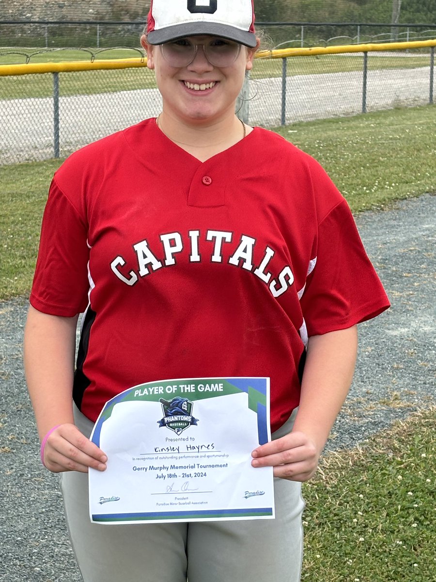 The late surge from behind came up just short against a strong GFW pitching staff. Kinsley Haynes was the tournament chosen POG. Kinsley smashed the ball in every AB and threw a seed to second base to nail a runner! Well done Kinsley!!