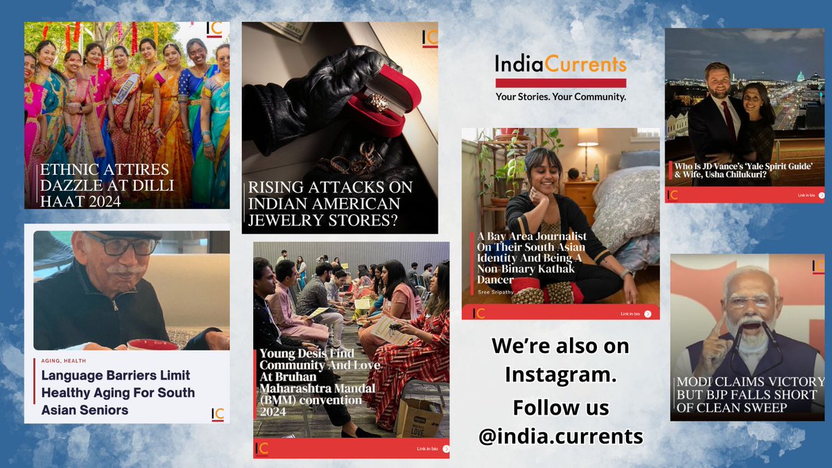 IndiaCurrents's tweet image. Follow India Currents on Instagram for the latest stories on South Asian culture, heritage, and community!
📸 From vibrant festivals to inspiring personal journeys, we bring news celebrating our diverse traditions.