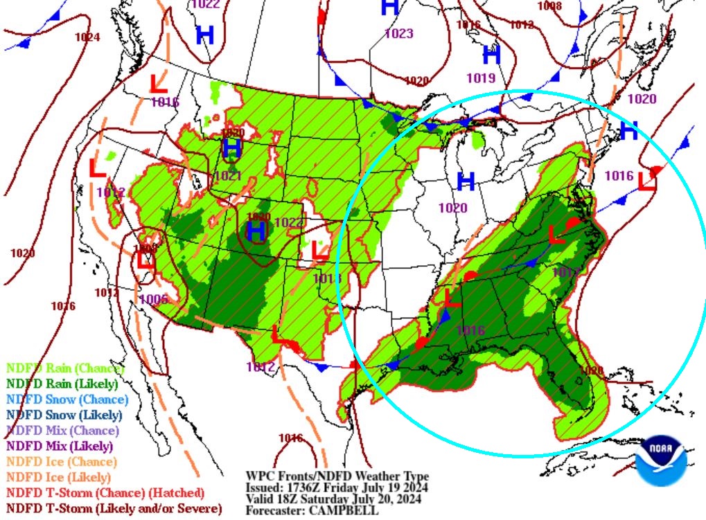 SheaGibsonWx's tweet photo. And this, folks, is why fronts come here to die a slow death in the summer. #ridgesandwich #frontolysis https://t.co/YyJVdDX1Zv