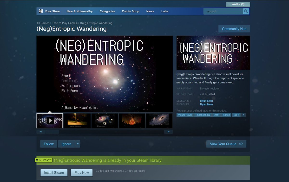 Ryan_Nein's tweet photo. (Neg)Entropic Wandering is now available on steam
https://t.co/GL6A1epjql https://t.co/KVMfm91dMl