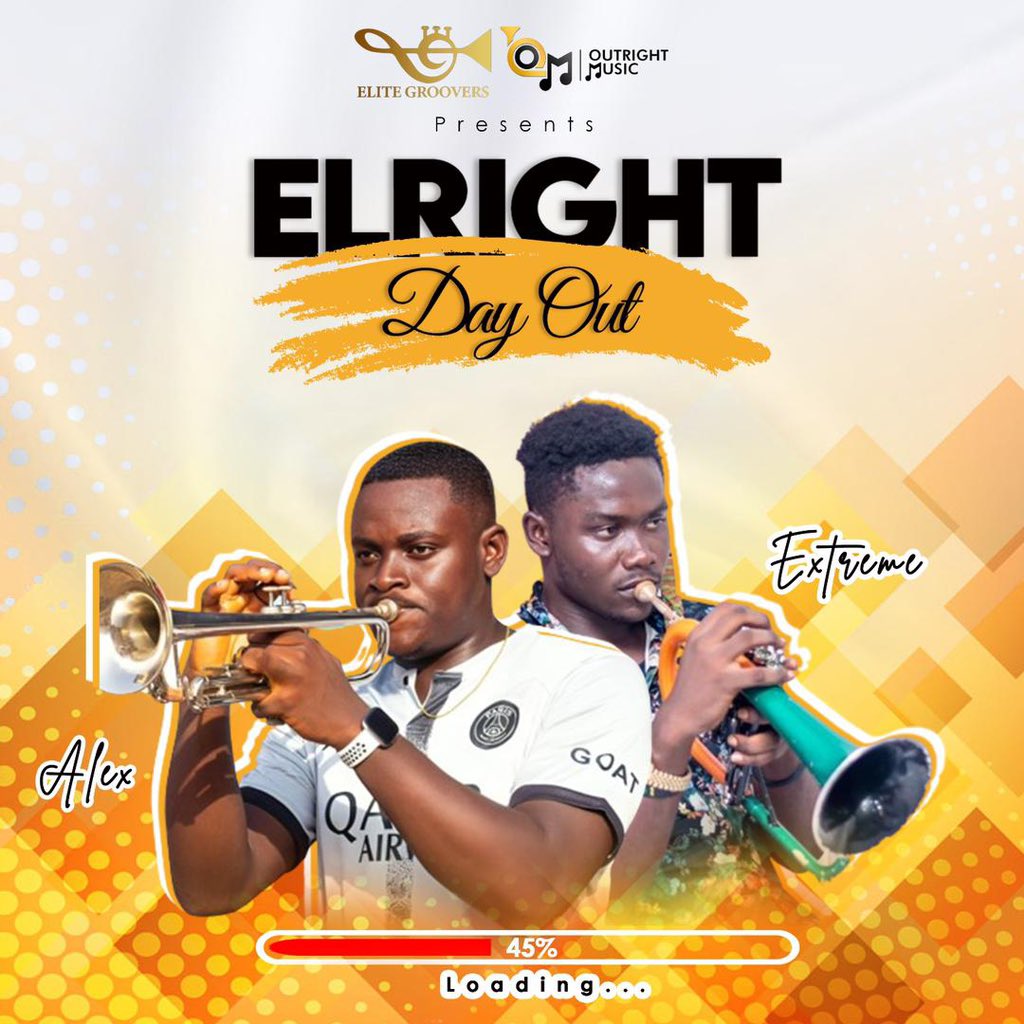 OutRight_Music's tweet photo. Watch out for the ultimate musical mashup! The countdown has begun! One step at a time! The fusion of brass music is ahead!
#OutrightMusic
#EliteGroovers
#Elright https://t.co/yRu8l1OsqL