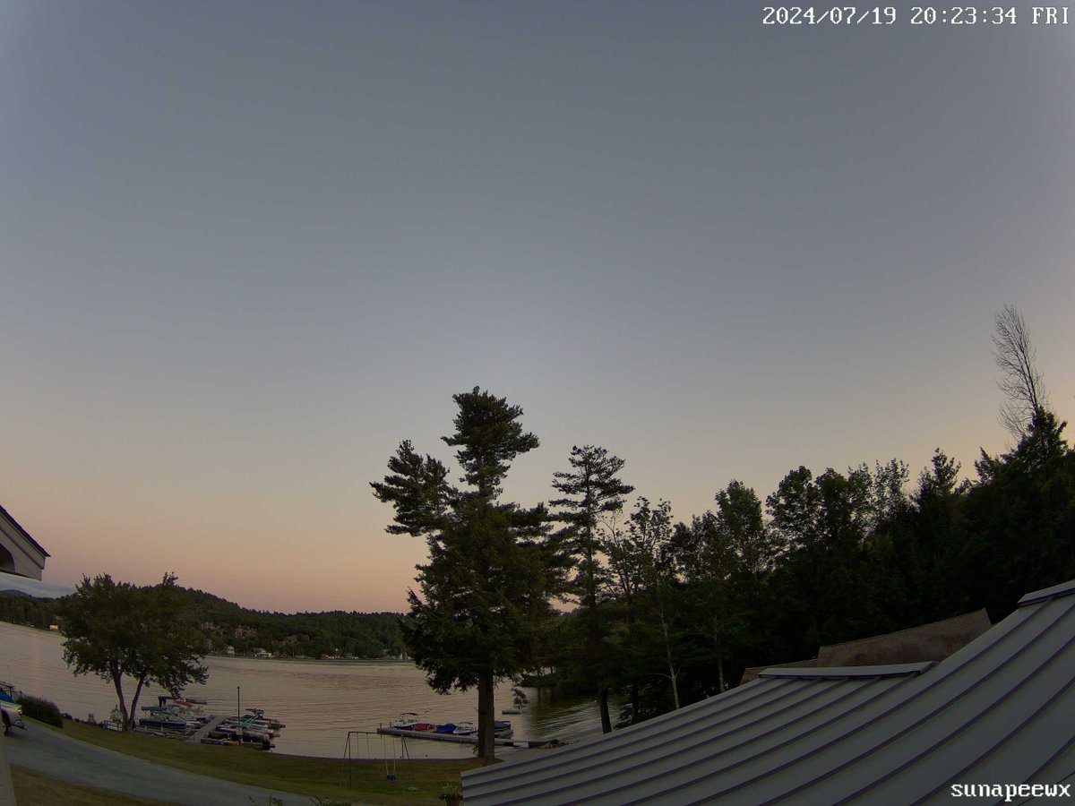 sunapeewx's tweet photo. 19 Jul 2024—Good night #Sunapee. The sunset tonight was at 8:23 PM. The forecast low for tonight is 55ºF #NewHampshire #weather #NHwx https://t.co/TckPOKcVrz