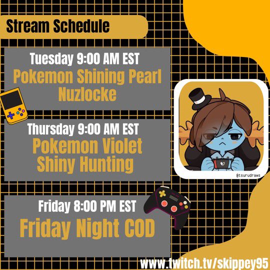 skippeyy95's tweet photo. Schedule drop! https://t.co/CjLkJ2MQYT