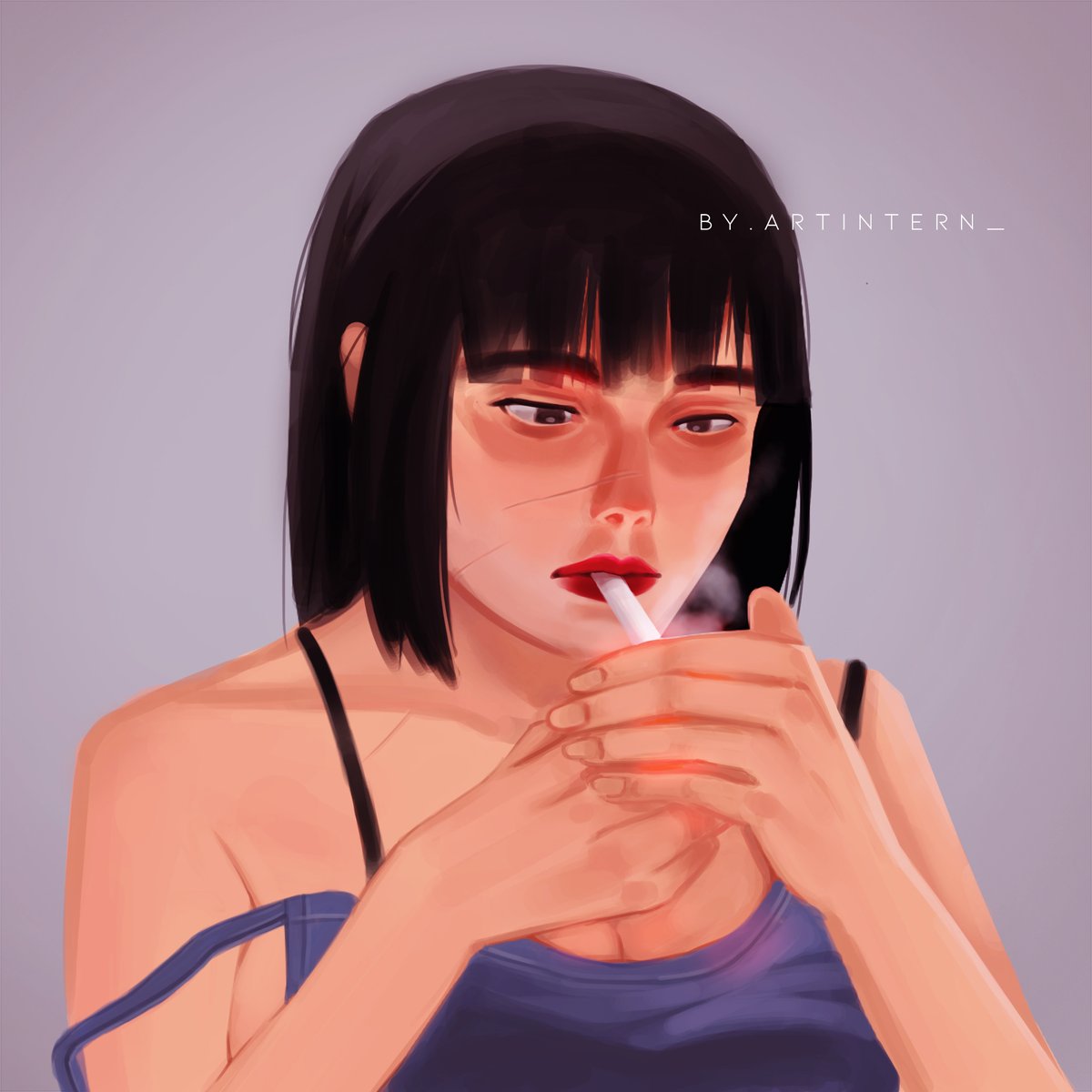 artintern_'s tweet photo. I tried to capture the vibe of a lonely, broken, and hurt girl but didn't quite get it. However, despite that, I still think this picture isn't bad.

#girls #art #digitalpainting #digitalart #artwork #smoking #cigarsmoker #brokenpeople https://t.co/yjlyCLw7YT