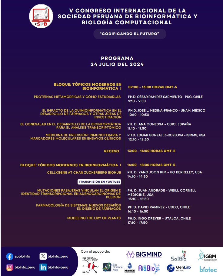 difacquim's tweet photo. Join us at the "V International Congress of the Peruvian Society of Bioinformatics and Computational Biology" @Bioinfo_Peru. We will discuss the identification of bioactive compounds for #epigenetic and #COVID19. Work by @DianaLore_Prado  @juarez_euri  @EdgarLpezLpez10 https://t.co/njluEsHlZv