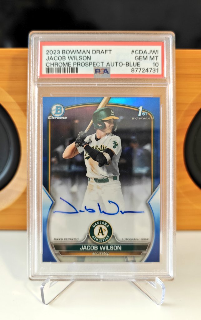 JoeyOcards's tweet photo. Jacob Wilson 2023 Bowman Draft Chrome Blue Refractor #/150 Auto PSA 10
#jacobwilson #oaklandathletics #athletics #bowman #bowmanchrome #1stbowman #bluerefractor #psa10 https://t.co/TDTFxUhPX7