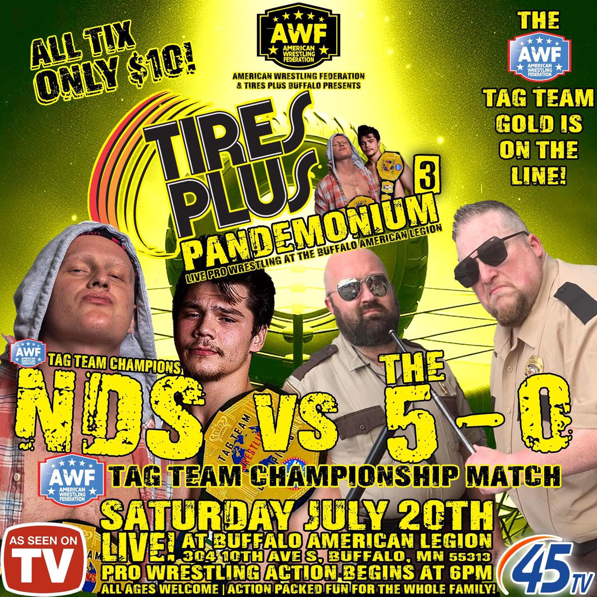 officer_justice's tweet photo. Tomorrow the 5-0 take off our duty belts and put on @NDSworldwide @realAWF tag championship belt🚨👮‍♂️🚔 https://t.co/0VzQMLMbO6