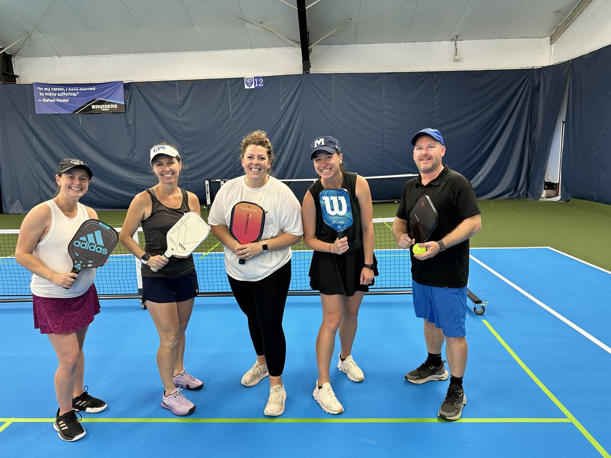 AllieTenny's tweet photo. Rainy Friday evenings with @GPSBruisers athletics and tennis staff are for impromptu  indoor pickle-ball tournaments! 💙🏓#goBruisers https://t.co/soJZpYXPC3