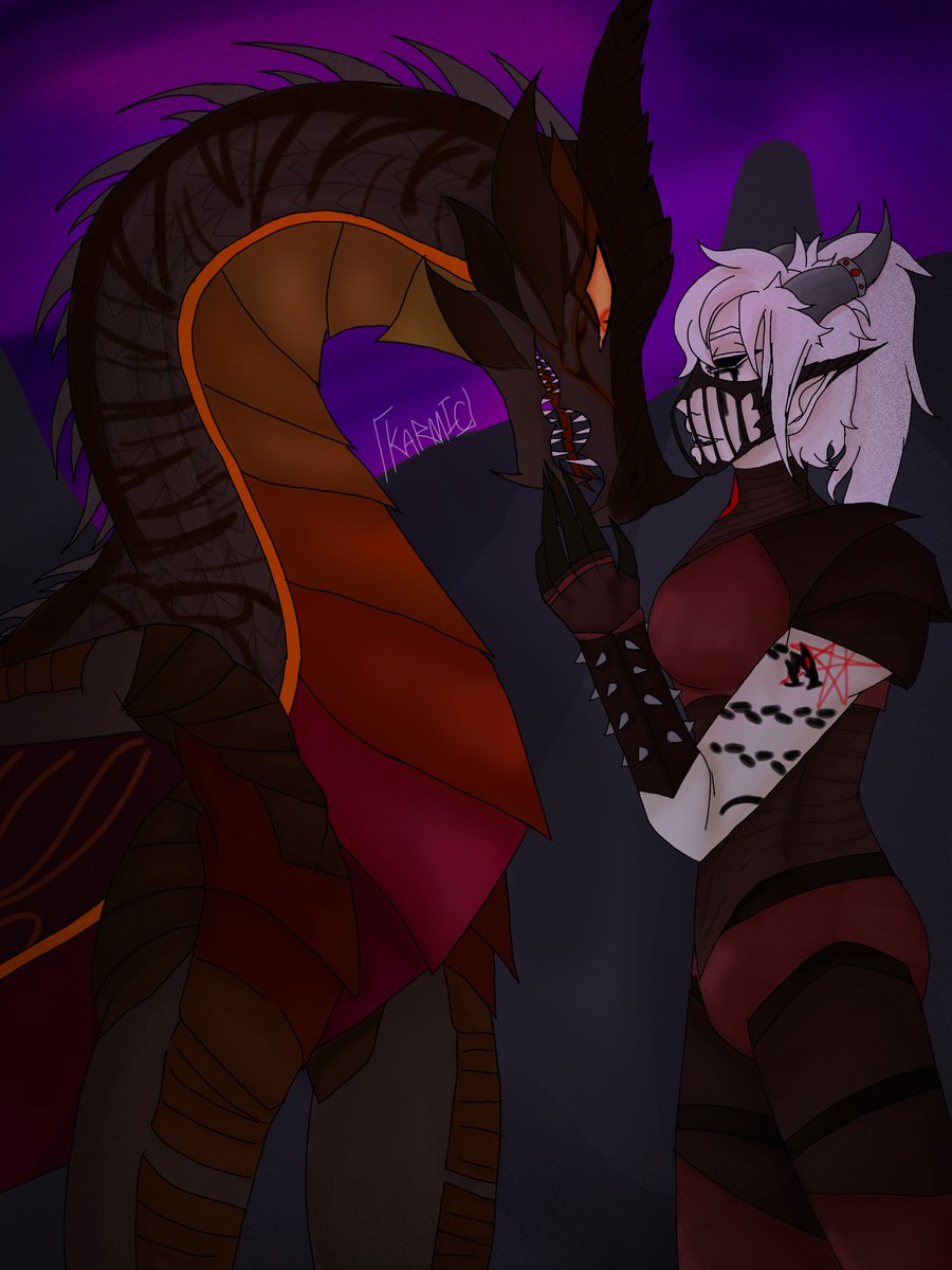 Pyr0latry's tweet photo. Woe, Fear The Winged Beast and those who they Lend their Power. Beware the Shadowdancer, who will tear your soul and burn your home upon the back of Shi Ratharma. 
.
.
#oc #whiteraven #dragon #art #karmicverse #championofzalgo #darkfantasy #hypatia #dragonoc #ibispaint https://t.co/R3b2yajpI9