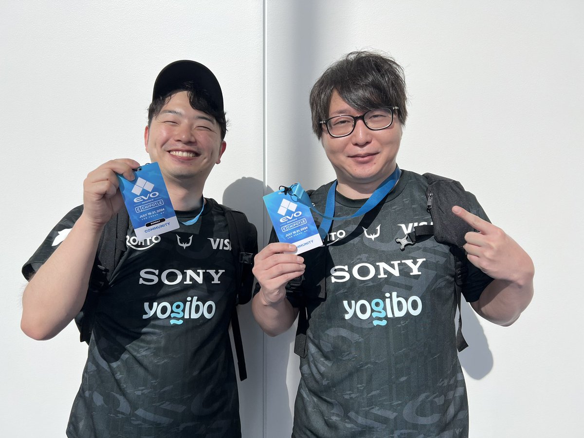 EVO初参戦 あきら&amp;たいじ 会場入り！！

この後、あきら試合開始です👊

▼現地配信はこちら
youtube.com/live/DU1ODEQZJ…