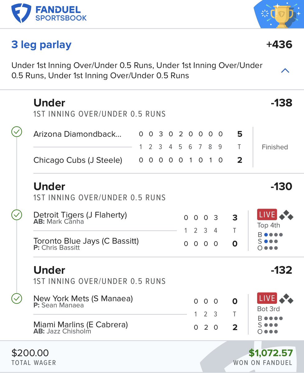 NRFI KING ME 🤴🏽 🔥🔥🔥
STRAIGHT BACK FROM BREAK😈😈

3-0 SWEEP IN VIP ✅✅✅
$200 ➡️ $1,072.57 MONEY 💰

LFG COME ON! ↙️
Whop.com/the-sweepers