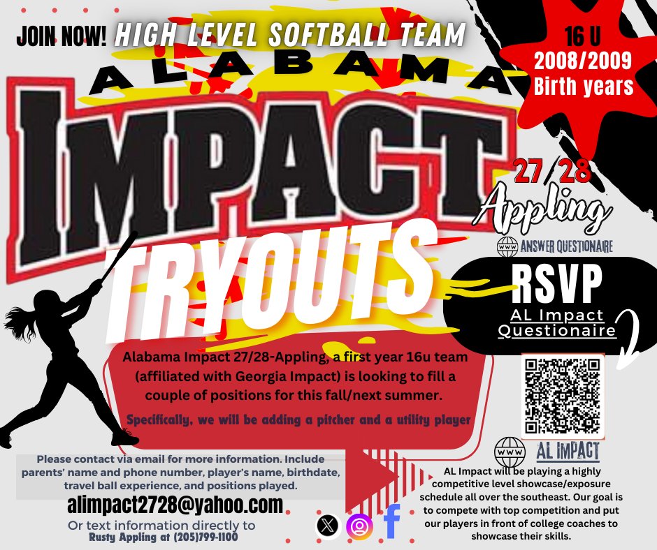 Tryouts!!! Alabama Impact 27/28 .@