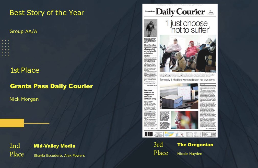 Nick Morgan (@newsmannick) on Twitter photo I've always been proud of the work I did when I was at the Daily Courier, but I never expected three first-place awards including Best Story of the Year.
Sincere thanks to <a href="/scottstoddard/">Scott Stoddard</a> for taking these photos on a deadline day, and for submitting this for consideration. I've always been proud of the work I did when I was at the Daily Courier, but I never expected three first-place awards including Best Story of the Year.
Sincere thanks to <a href="/scottstoddard/">Scott Stoddard</a> for taking these photos on a deadline day, and for submitting this for consideration.