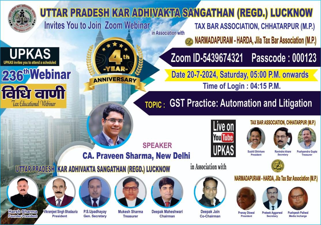 HarshHapur's tweet photo. All Tax Professionals are requested to join the Webinar on Saturday 20July at 4.15 Pm https://t.co/abujoPPKKZ